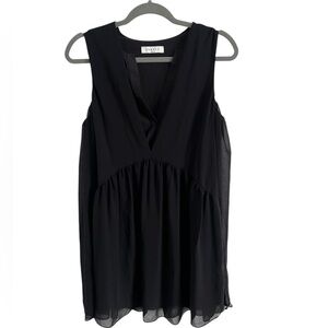 Sandro Flowy Ruffle Black Top, size 1 or small